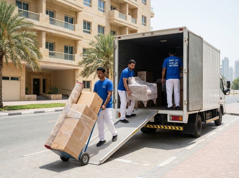 نقل أثاث الشارقة مع شركة دار العلم نقل اثاث - تحميل أثاث الشقق في الشارقة باحترافية - دار العالم لنقل الأثاث دبي
